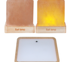 Himalayan Salt Night Lamp, Hand-Carved Wooden Base