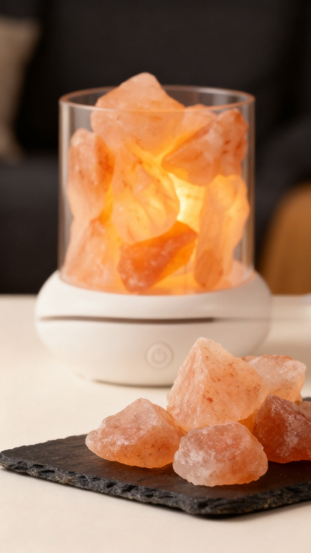 Rechargeable Himalayan Pink Salt Glow Lamp - Cordless Ambient Light