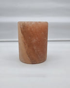 Cylinder salt candle holder in daylight