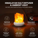 USB salt glow lamp glowing warm on a desk in a cosy room