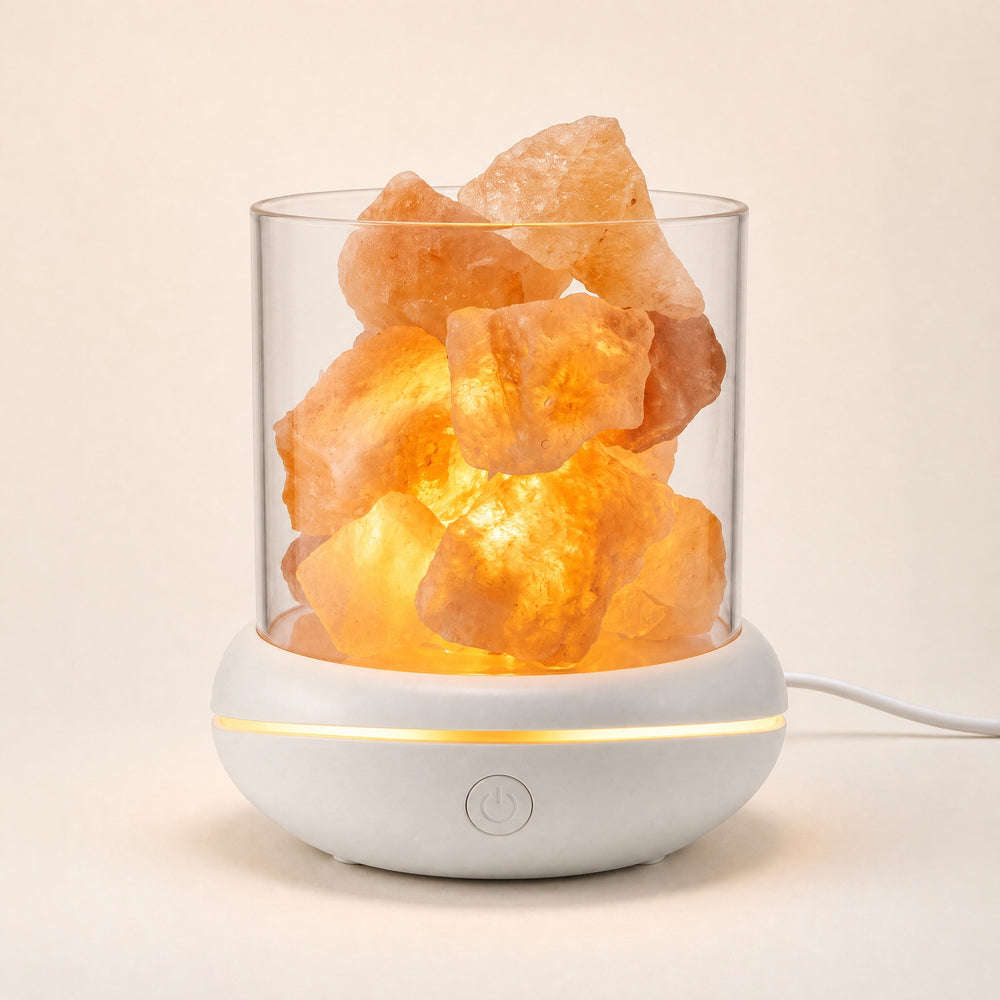 Himalayan Pink Salt Glow Lamp and Essential Oil Diffuser - USB Ambient Light