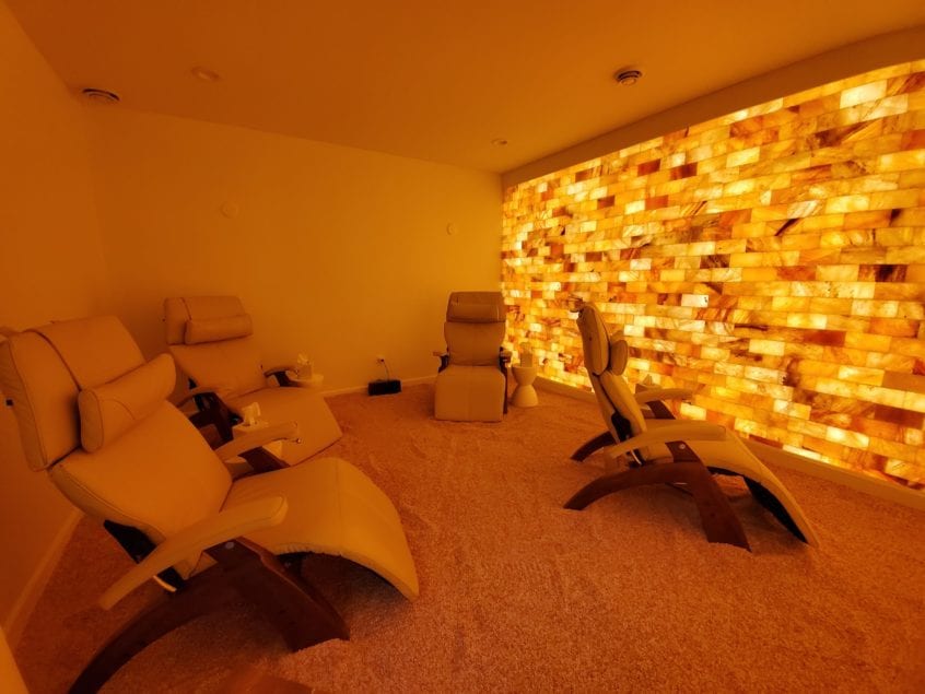 Warm Himalayan salt spa ritual